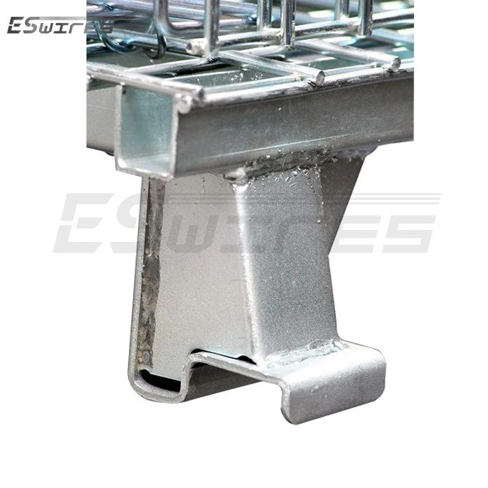 Foldable wire container foot
